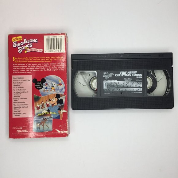 Vintage Set 6 Disney's Sing Along Songs VHS Be Guest Bare Necessities Christmas - Picture 5 of 14